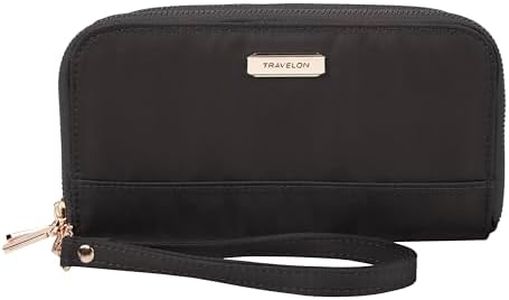 Travelon RFID Blocking Double Zip Wallet, Black, One Size, RFID Blocking Double Zip Wallet