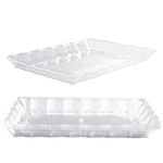 MATANA 30 Large Rectangular Serving Platters, 32x24cm - Clear Plastic Trays for Food Serving, Catering, Parties, Weddings, Birthdays - Sturdy & Reusable Snack, Sandwich, & Buffet Trays