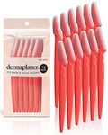 Kitsch Dermaplaning Tool - Face Razor for Women | Eyebrow Razor & Face Shaver for Women | Facial Hair Removal for Women | Facial Razors for Women | Dermaplane Razor for Women Face, 12 pc (Coral)