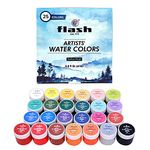 Flash Water Colours for Painting-Painting Kit for Kids Artists Professionals Hobby Painters-Matt Finish Rich Pigments Non Toxic Watercolor Set-25 ml Each (Set of 25)