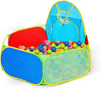 Eocusun Kids Ball Pit, Indoor & Outdoor Baby Toddler Ball Pit Pool play tent, Portable Pop Up Ball Pool with Basketball Hoop and Zippered Storage Bag (Balls not Included)