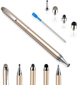 Penyeah Stylus pens for Touch Screens - [4-in-1] High Sensitivity and Precision Touch Screen Stylus Disc Tip,Black Rubber Tip & Mesh Fiber Tip Universal for All Capacitive Touch Screen Device (Gold)