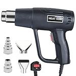 Heat Gun, 2000W Heavy Duty Hot Air Gun Kit Variable Temperature Control with 2-Temp Settings 60℃- 600℃ Overload Protection with 4 Nozzles for Crafts, Shrink Tubing/Wrapping, Stripping Paint