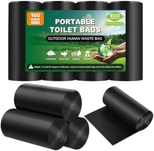100 Portable Toilet Bags, Thick Biodegradable Camping Toilet Bags for Portable Potty, 8 Gal Compost Toilet Waste Bags Potty Bags for 5 Gallon Bucket Toilet Seat Adults Outdoor, 1.1 Mil