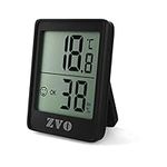 Digital Room Thermometer, ZVO Indoor Hygrometer Mini Temperature Monitor Humidity Meter for Home Babyroom Office Greenhouse Garden Cellar(Black)