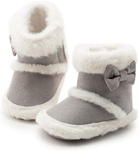 Zoolar Infant Unisex Warm Fur Lining Soft Boots Baby Winter Ankle Non-Slip Rubber Texture Sole Toddler Winter Snow Crib Shoes