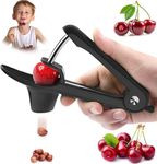 Cherry Pitter Tool Pit Remover, Cherry Core Remover Tool with Space-Saving Lock Design, Heavy-Duty Cherry Pit Remover for Kids/Making Cherry Jam (Black)