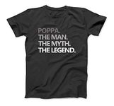 Mens Poppa The Man Myth Legend Funny Grandpa T Shirt Father's Day T-Shirt BTE Womens Mens Hoodie Longsleeve Sweatshirt Black