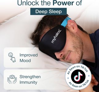 MyHalos Blackout Sleep Mask – Light Blocking Eye Cover for Sleeping