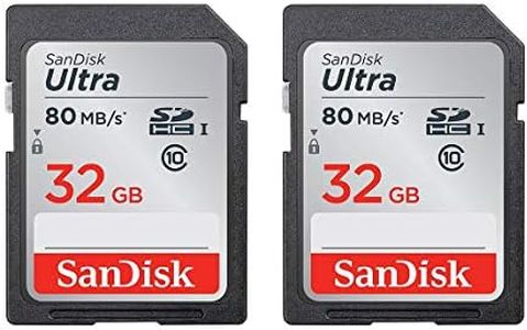 SanDisk Ultra 32GB Class 10 SDHC UHS-I Memory Card Up to 80MB, 2 Pack (Card)