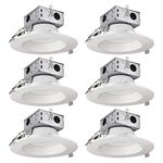 Sunlite 41281-SU 4-Inch Round LED Recessed Lighting Fixture, 10 Watts (65W Equivalent), 630 Lumens, Dimmable, Energy Star, ETL Listed, 40K - Cool White 6 Pack