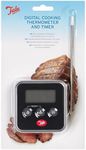 Tala Digital Cooking Thermometer - Instant Read Poultry and Meat Thermometer for Kitchen - Magnetic Back for Oven Door - Digital Thermometer with Food Probe, Manual Set Timer - Up to 250 Celsius, Grey