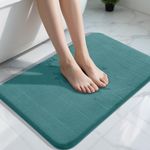 Yimobra Memory Foam Bath Mat 51 x 81 cm, Non Slip Bathroom Mat, Soft Absorbent Quick Dry Bath Rug, Machine Washable for Shower, Sink and Bathroom, Eggshell Blue