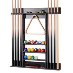 XCSOURCE Pool Stick Holder, Pool Cue Rack Wall Mount, 8 Pool Cue Holder Wall Billiard Cue Rack, Made of 100% Solid Pine Wood, Pool Table Accessories for Billiard Room or Club (Cue Rack Only)