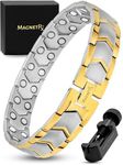 MagnetRX® Ultra Strength Magnetic Bracelet - Effective Stainless Steel Magnetic Bracelets for Men - Adjustable Bracelet Length with Sizing Tool for Perfect Fit (Silver & Gold)