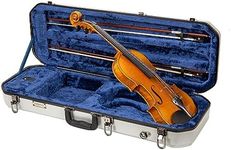 Crossrock 4/4 Violin Case-ABS Hardshell with Interior Compartment, Detachable Straps-Silver (CRA860VFSL)