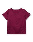 Smart Uniform 1122 V-Neck Top (M, Wine)