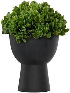 LUXEPORCH Large Planter with Stand - Mid Century Modern Indoor Outdoor Pot with Drainage Hole with Plug, Eco-Friendly, Recycled Plastic, Weatherproof, Self-Watering, UV Resistant for Plant - Black