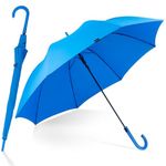 RUMBRELLA Royal Blue UV Stick Umbrella Auto Open UPF 50+ with J Hook Handle 50IN