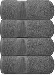 Luxury Hotel Cotton Towel Set Bath Towels, Hand Towels and Washcloths. (28x55 Bath Towels, 4-Pack, Grey)