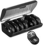 Fullicon Weekly Pill Organizer 2 Times A Day, Large 7 Day Pill Box Case, Daily AM PM Medicine Organizer, Portable pilulier for Vitamin Fish Oils Supplement - Black