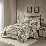 Woolrich Reversible Quilt Cabin Lifestyle Design All Season, Breathable Coverlet Bedspread Bedding Set, Matching Shams, King/Cal King(110"x96"+0.5"), 100% Cotton Montana, Tribal Tan 3 Piece