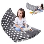 Fangehong 1 Pack Stuffed Animal Storage Bean Bag Chair Sofa Seat Cover, Large Stuffed Toys Organizer Bag with Zipper, Beanbag Holder Chairs without Filling Plush Toys for Kids and Adults (B)