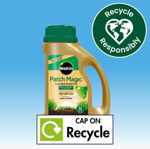 Miracle-Gro Patch Magic Grass Seed with Feed & Coir, 1015g – Green