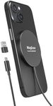 Magnetic Wireless Charger,MagEase 15W mag~Safe Wireless Charger Compatible with iPhone 16/15/14/13/12 Series and AirPods 3/2/Pro, Charging Pad with USB-C Cable and USB-A Converter (Black)