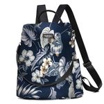 Waterproof Backpack Purse for Women Anti Theft Fashion Daypack Nylon Travel Bag Crossbody Shoulder Bag - Hawaii Flower