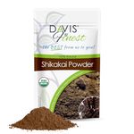 Davis Finest Organic Shikakai Powder 100g, Ayurvedic, Pure & Natural Shikakai Shampoo, SLS-Free, Body Wash, Itchy Scalp, Damaged, Thinning Hair, Promotes Hair Growth, Vegan