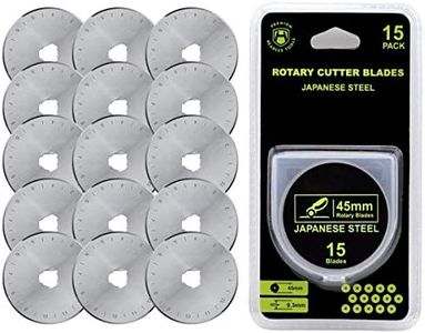 HEADLEY TOOLS 45mm Rotary Cutter Blades 15 Pack Fits Olfa, Fiskars, Replacement Rotary Blade for Arts Crafts Quilting Scrapbooking Sewing, Sharp and Durable