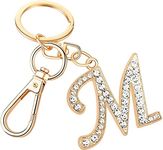 Rohans Womens Gold Plated Alloy Car Key Ring with Crystal Rhinestone Alphabet Initial Letter Keychain (M)