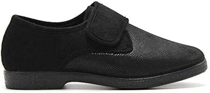 DOCTOR CUTILLAS - Zapatillas de IR por casa,de Velcro, Suela de Goma, Ancho Especial, para: Mujer Color: Negro Talla:38