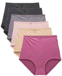 Barbra Lingerie Women's High-Waist Light Tummy Control Girdle Panties, Silky Flower, X-Large