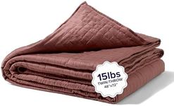 Gravity Weighted Cooling Blanket, Twin/Throw (15lbs, Cocoa) - Cooling Blankets for Hot Sleepers - Silky-Soft Ultra-Breathable Premium Lyocell Cover for Adults - Machine Washable, 48" x 72"