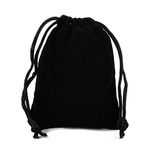 Nathalie 50 Pieces Velvet Drawstring Jewelry Pouches Bags Wholesale Lot (Black, 2.8x3.6 in(7X9CM))