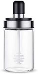 Exotic Mall Borosilicate Glass Food Storage Jar Honey Storage Bottle with Dipper 250ml 1-(Honey jar) (HONEY, 1)