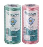 Origami Non Woven Reusable & Washable Kitchen Towel Roll | Ultra Absorbent, Antimicrobial & Anti Odour for Spotless Cleaning | Quick Dry Multi Purpose Tissues 160 Sheets
