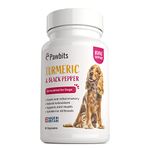 60 Turmeric for Dogs with Active Bioperine Black Pepper | Natural Premium Turmeric Curcumin Capsules suitable for Cats, Horses & Pets Powerful Antioxidant Supplement for Hip & Joints