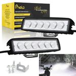 Pivalo PV6I6F2 6 LED Fog Light Bar 6 Inch Waterproof Driving Lamp with Mounting Bracket for Motorcycles and Cars (18W, White Light, 2 PCS)