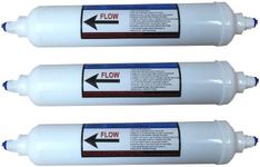 3 Pack of 6 Month Universal Inline Undersink Water Filter Cartridges Fits All undersink Systems with 1/4" Pipe