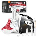 6-in-1 Electric Meat Grinder: [3000W Superior Motor] [Exquisite Box] Hachoir à Viande with 6 PCS Stainless Steel Blades & Grinding Plates, Sausage Stuffer Tubes & Kubbe Kit Portable Handle for Gift