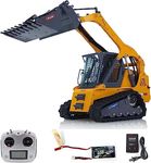 LESU 1/14 Aoue LT5 RC Hydraulic Skid-Steer Tracked Loader Assembled Yellow Painted Radio Battery Model