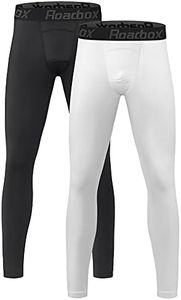 Roadbox 2 Pack Boys Compression Pants Base Layer Underwear Youth Quick Dry Spandex Tights Leggings for Running Football Blackwhite
