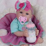 Milidool Lifelike Reborn Baby Dolls - 18 Inch Realistic Newborn Baby Dolls Girl, Real Life Baby Dolls with Soft Weighted Body, Real Baby Reborn Gift Set for Kids Age 3+