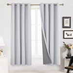 Deconovo Total Blackout Curtains 2 Panels, Faux Linen Curtains 84 Inch Long, Light Grey Window Curtain Set for Bedroom, Thermal Insulated Window Treatments, 52W x 84L Inch