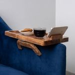 Trendy Trays Stable Sofa Tray | Stylish | Solid | Flexible Sofa Arm Rest Tray | Premium Acacia Wood Material | Foldable | Eco Friendly| Anti Slip | Comfortable with 360 Degree Mobile Holder
