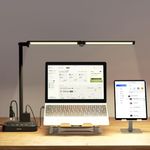 Moremili Desk Lamp with USB Charging Port: Power Strips with Surge Protection - 1 Type-C, 1 USB-A Charging Port, 2 AC Power Outlets, Desk Lamps for Home Office