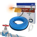 MAXKOSKO Water Pipe Heat Cable for Pipe Freeze Protection, Self-Regulating Heating Cable for Metal and Plastic Pipes, Energy-Saving Heat Tape for Water Pipes Keeps Water Flowing at -40°F, 140Ft. 120V